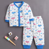 Off White & Blue Baby Boys Full Sleeves Jabla & Pyjama Set