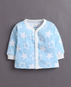 Bumzee Sky Blue & White Graphic Print Jabla & Pyjama Set, Full Sleeves