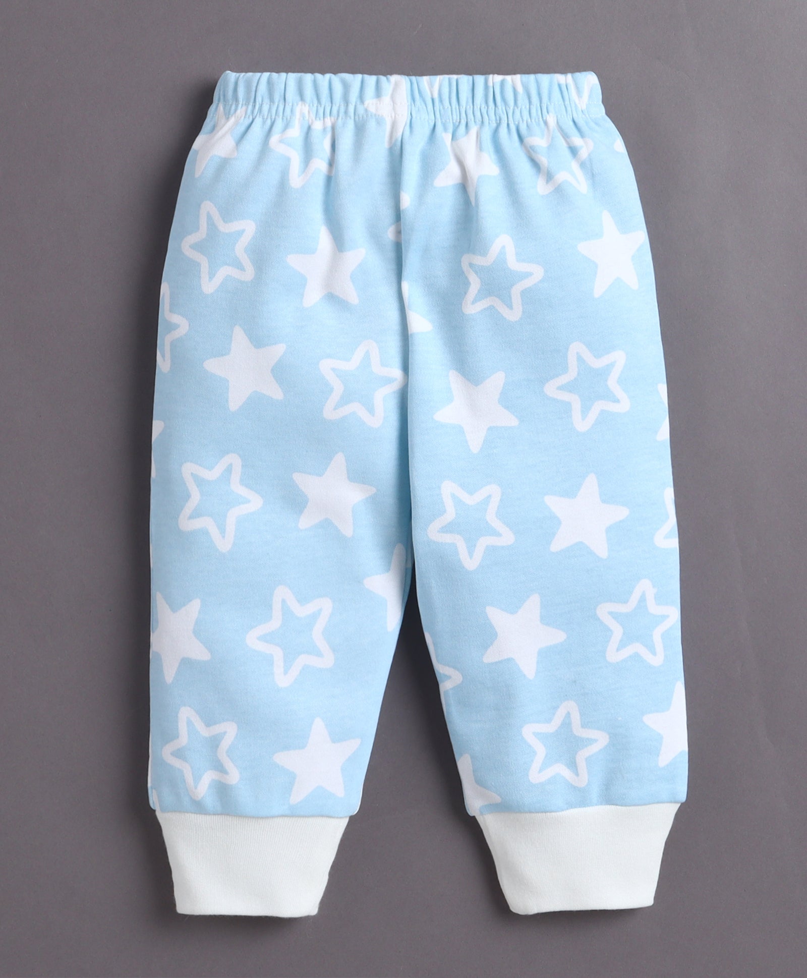 Sky Blue & White Baby Boys Full Sleeves Jabla & Pyjama Set