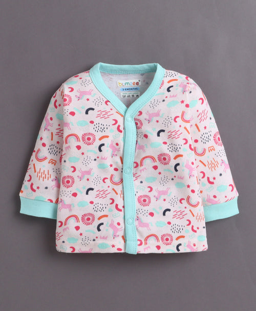 Girls 100% Cotton Unicorn Print Jabla & Pyjama Set - Pink & Mint