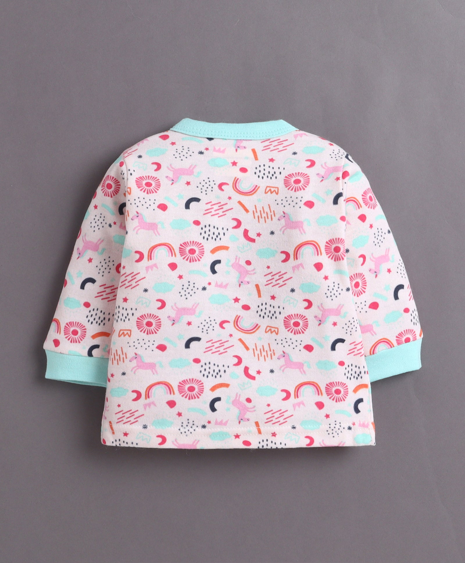 Pink & Mint Baby Girls Full Sleeves Jabla & Pyjama Set