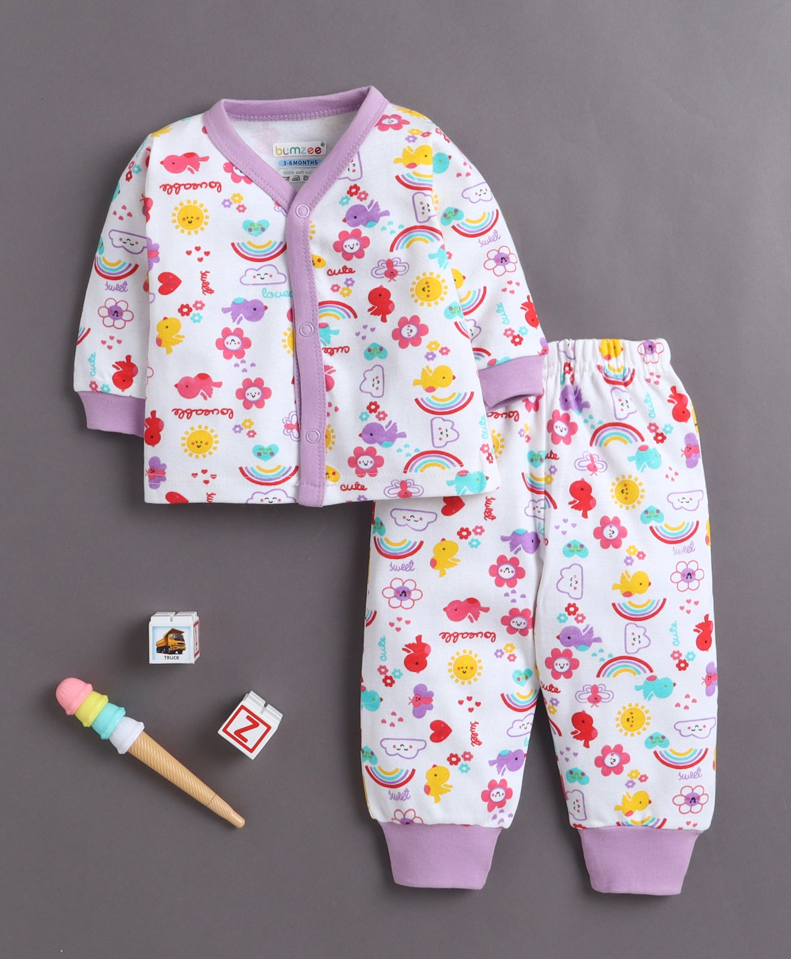 Soft Cotton Jabla & Pyjama Set – Easy Everyday Outfit for Girls | Bumzee