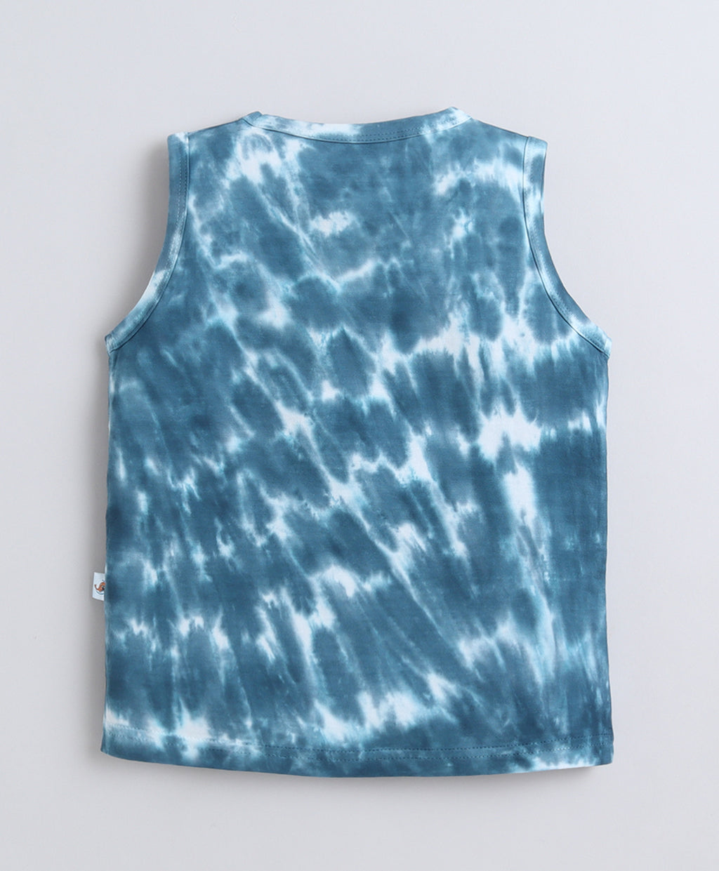 Bumzee Teal Blue Tie & Dye T-Shirt & Short Set, Sleeveless, 100% Cotton