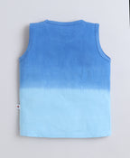 Bumzee Royal Blue Tie & Dye T-Shirt & Short Set, Sleeveless, 100% Cotton