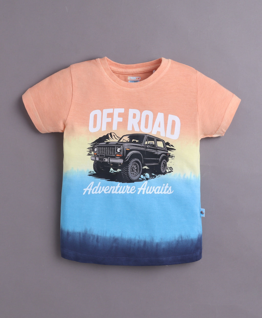 Bumzee Multi & Navy Graphic Print T-Shirt & Short Set, Half Sleeves, 100% Cotton