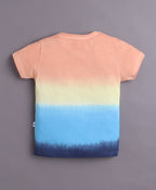 Bumzee Multi & Navy Graphic Print T-Shirt & Short Set, Half Sleeves, 100% Cotton