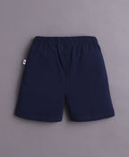 Bumzee Multi & Navy Graphic Print T-Shirt & Short Set, Half Sleeves, 100% Cotton