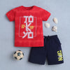 BUMZEE Red & Navy Boys Half Sleeves T-Shirt & Short Set