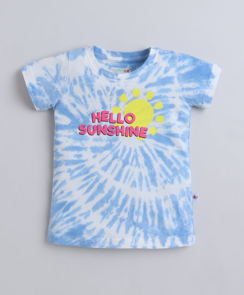 BUMZEE Blue Girls Half Sleeves T-Shirt & Short Set