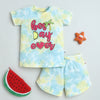 BUMZEE Yellow & Blue Girls Half Sleeves T-Shirt & Short Set