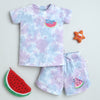 BUMZEE Lavender & Blue Girls Half Sleeves T-Shirt & Short Set