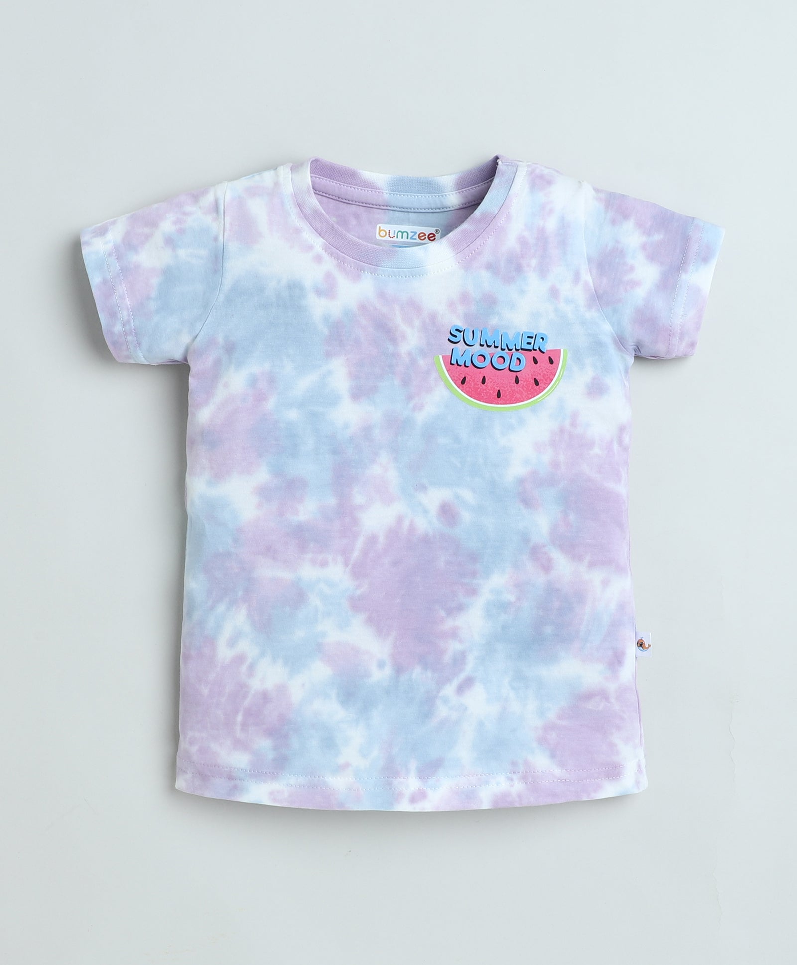 BUMZEE Lavender & Blue Girls Half Sleeves T-Shirt & Short Set