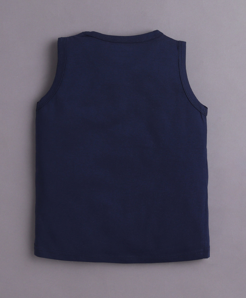 Bumzee Peach & Navy Graphic Print T-Shirt, Pack of 2, Sleeveless, 100% Cotton
