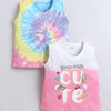 BUMZEE Multi Girls Sleeveless Cotton T-Shirts Pack Of 2
