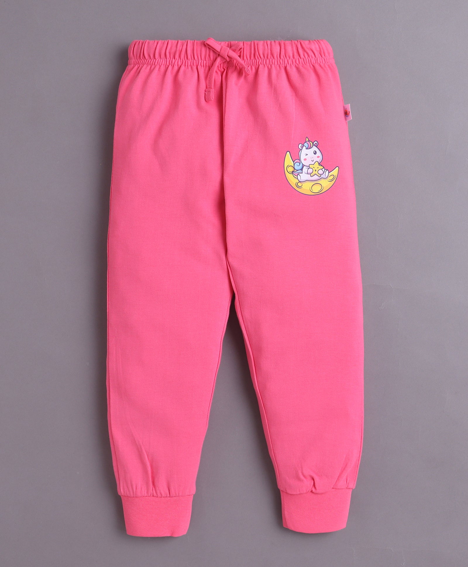 Pink Girls Half Sleeves Cotton T-Shirt & Pyjama Set