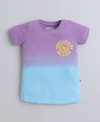 Bumzee Lilac Animal Print T-Shirt & Pyjama Set, Half Sleeves, 100% Cotton (Style Peb11253)