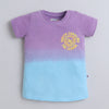 Lilac Girls Half Sleeves Cotton T-Shirt & Pyjama Set