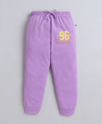 Bumzee Lilac Animal Print T-Shirt & Pyjama Set, Half Sleeves, 100% Cotton (Style Peb11253)