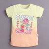 Peach & Yellow Girls Half Sleeves Cotton T-Shirt & Pyjama Set