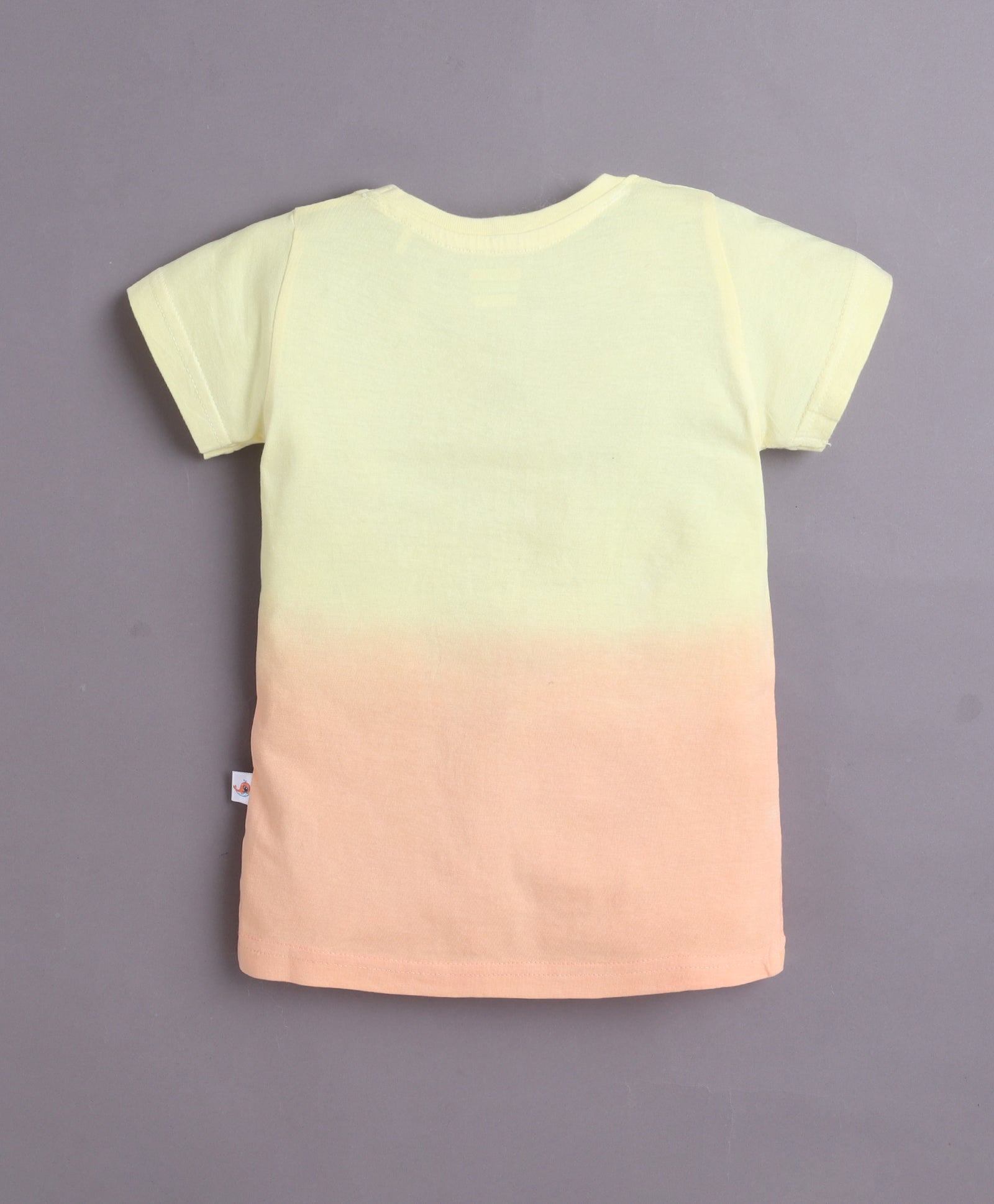 Peach & Yellow Girls Half Sleeves Cotton T-Shirt & Pyjama Set