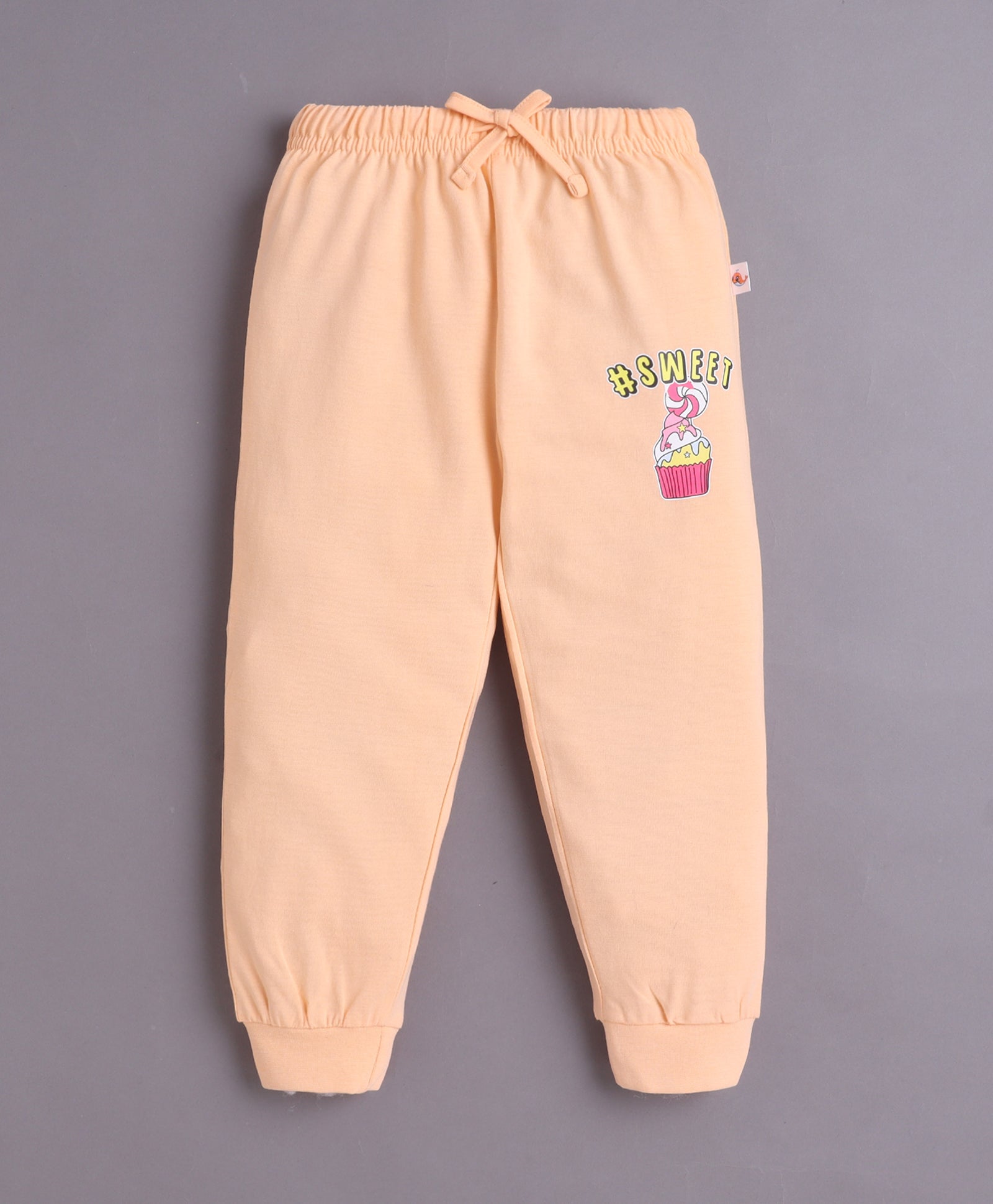 Peach & Yellow Girls Half Sleeves Cotton T-Shirt & Pyjama Set