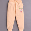 Peach & Yellow Girls Half Sleeves Cotton T-Shirt & Pyjama Set