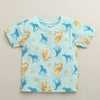 BUMZEE Green & Mint Green Boys Half Sleeves Cotton T-Shirts Pack Of 2