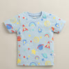 BUMZEE Yellow & Sky Blue Boys Half Sleeves Cotton T-Shirts Pack Of 2