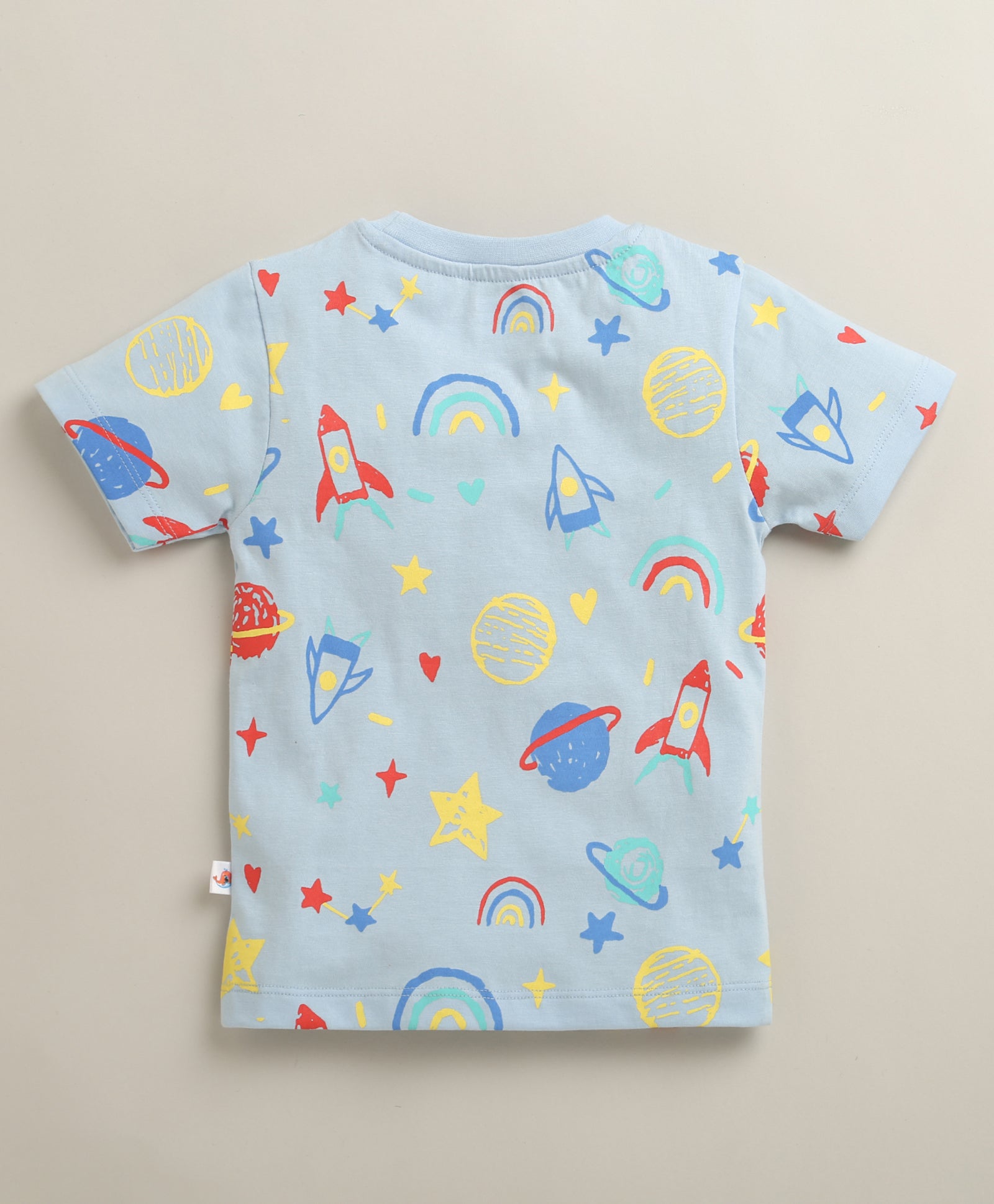 BUMZEE Yellow & Sky Blue Boys Half Sleeves Cotton T-Shirts Pack Of 2