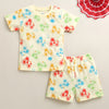 BUMZEE Cream Boys Half Sleeves T-Shirt & Short Set