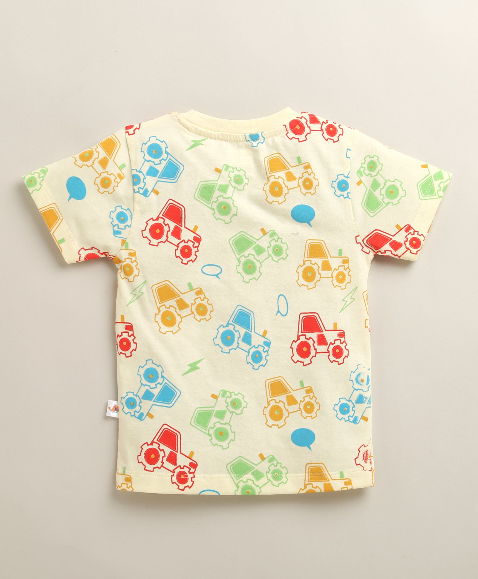 BUMZEE Cream Boys Half Sleeves T-Shirt & Short Set