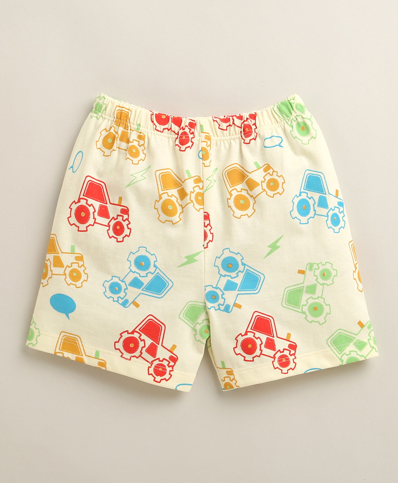 BUMZEE Cream Boys Half Sleeves T-Shirt & Short Set