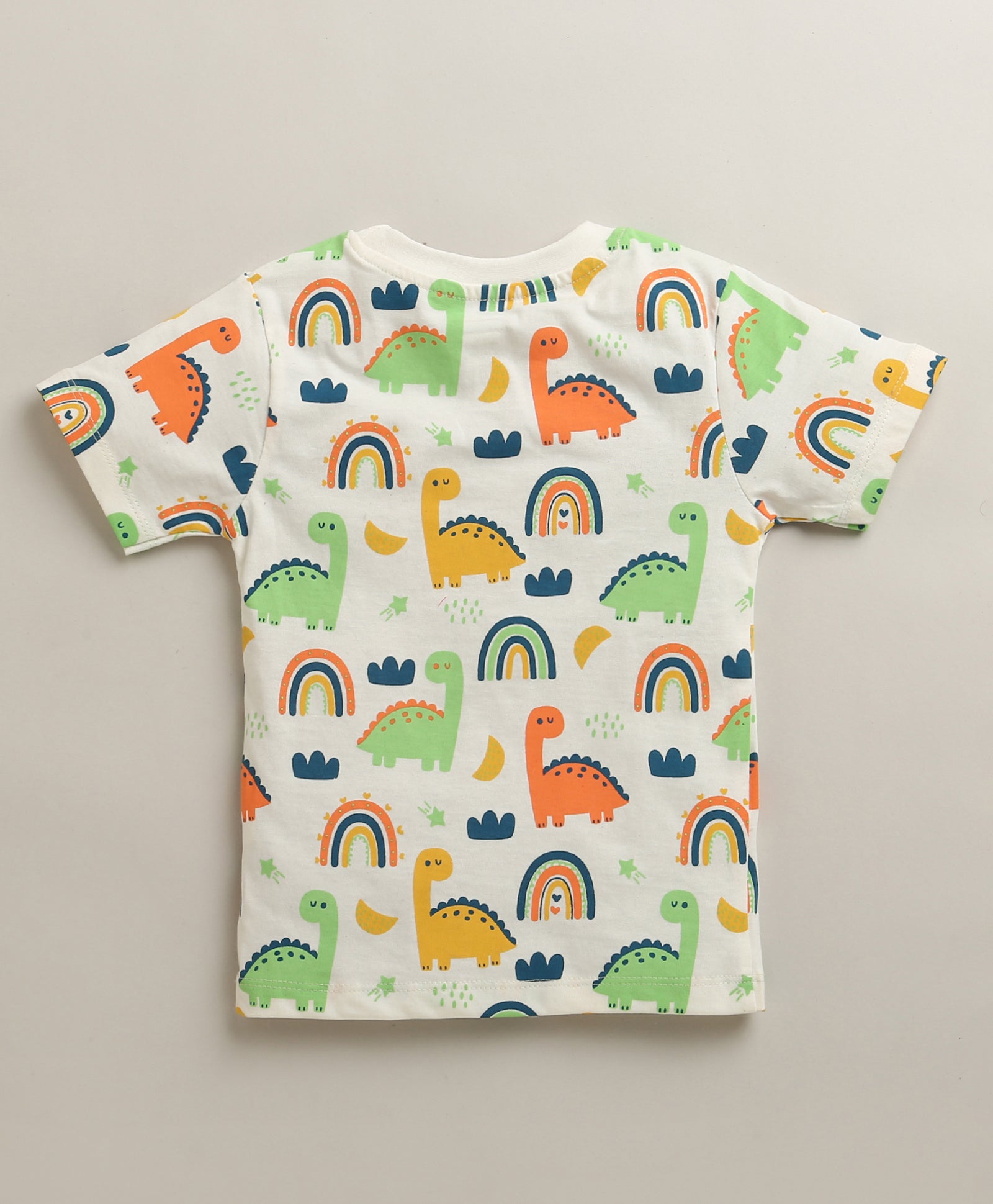 BUMZEE Off White & Teal Boys Half Sleeves T-Shirt & Short Set