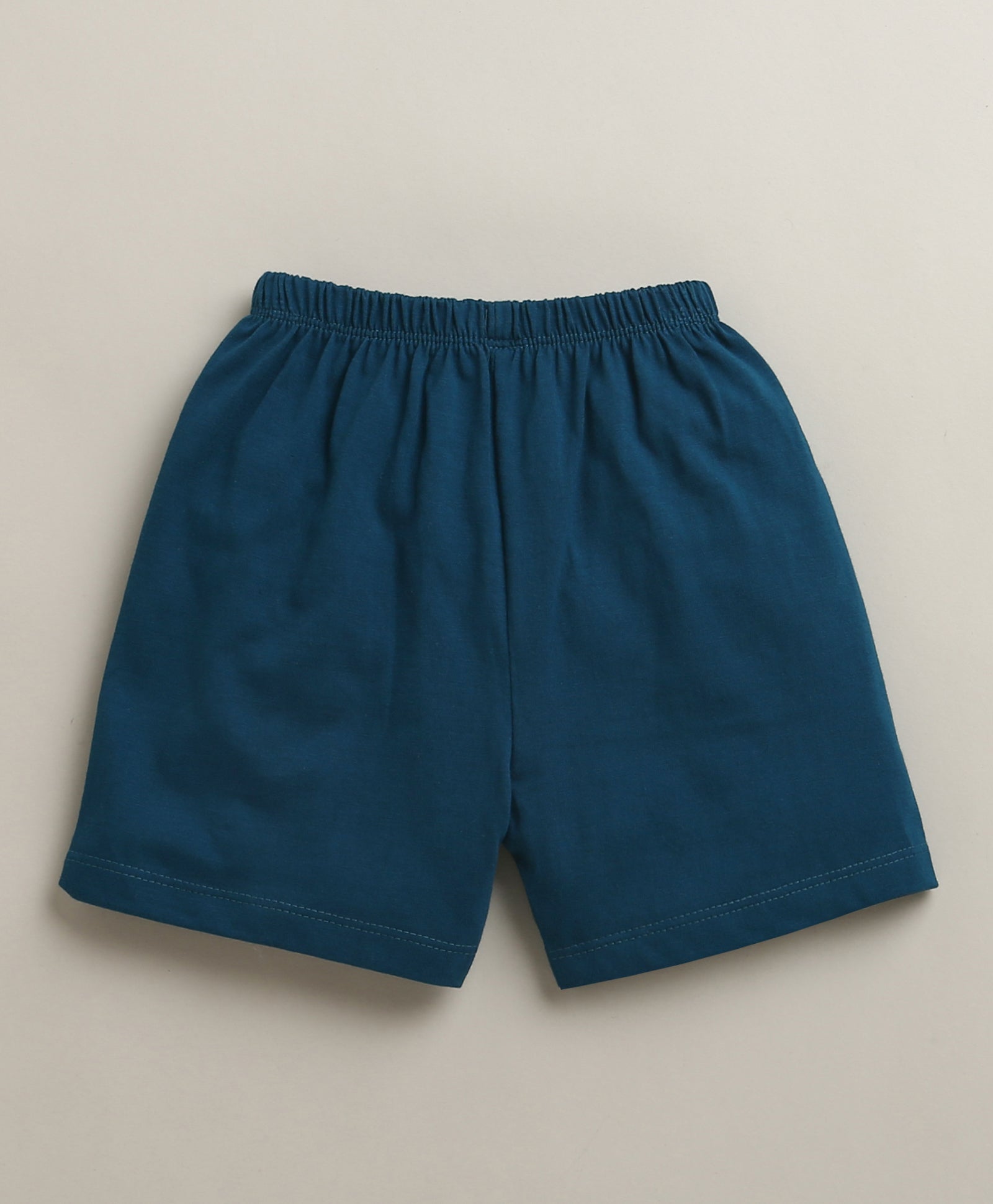 BUMZEE Off White & Teal Boys Half Sleeves T-Shirt & Short Set