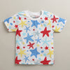 BUMZEE White & Navy Boys Half Sleeves T-Shirt & Short Set