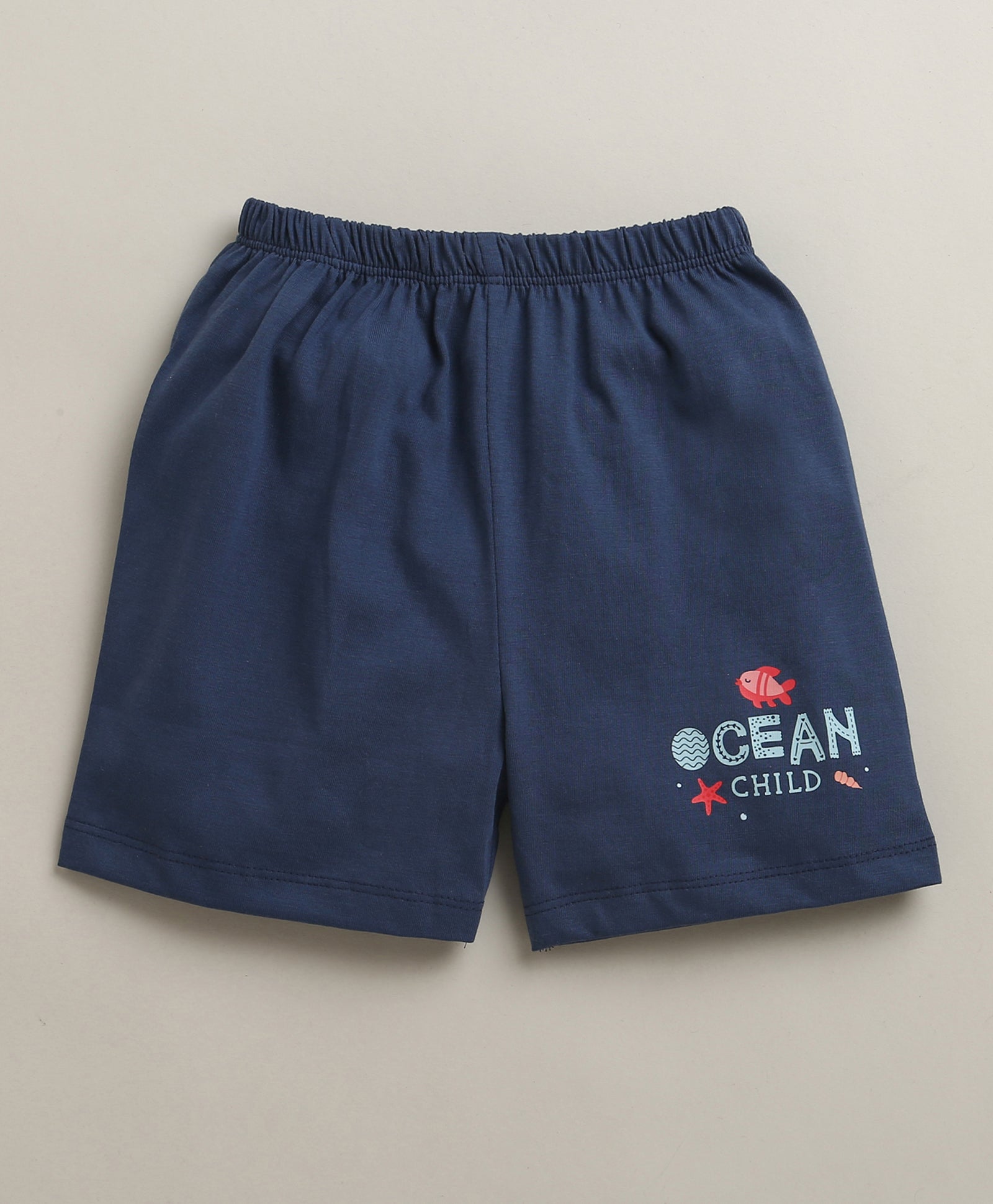 BUMZEE White & Navy Boys Half Sleeves T-Shirt & Short Set