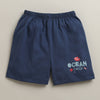 BUMZEE White & Navy Boys Half Sleeves T-Shirt & Short Set