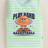 BUMZEE Green & White Boys Sleeveless T-Shirt & Short Set