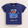 Navy Boys Half Sleeves Cotton T-Shirt & Pyjama Set