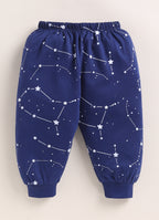 Bumzee Navy Graphic Print T-Shirt & Pyjama Set, Half Sleeves, 100% Cotton