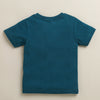 Teal Blue & Cream Boys Half Sleeves Cotton T-Shirt & Pyjama Set