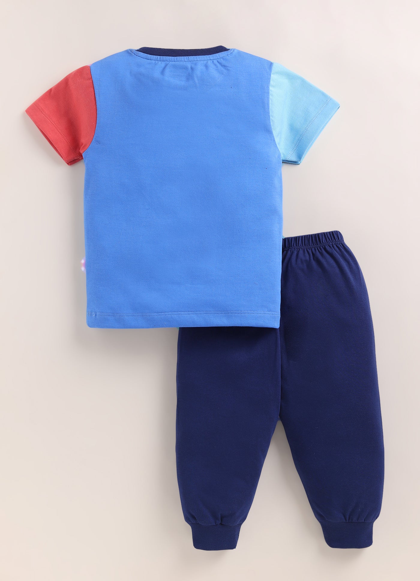 Blue Boys Half Sleeves Cotton T-Shirt & Pyjama Set