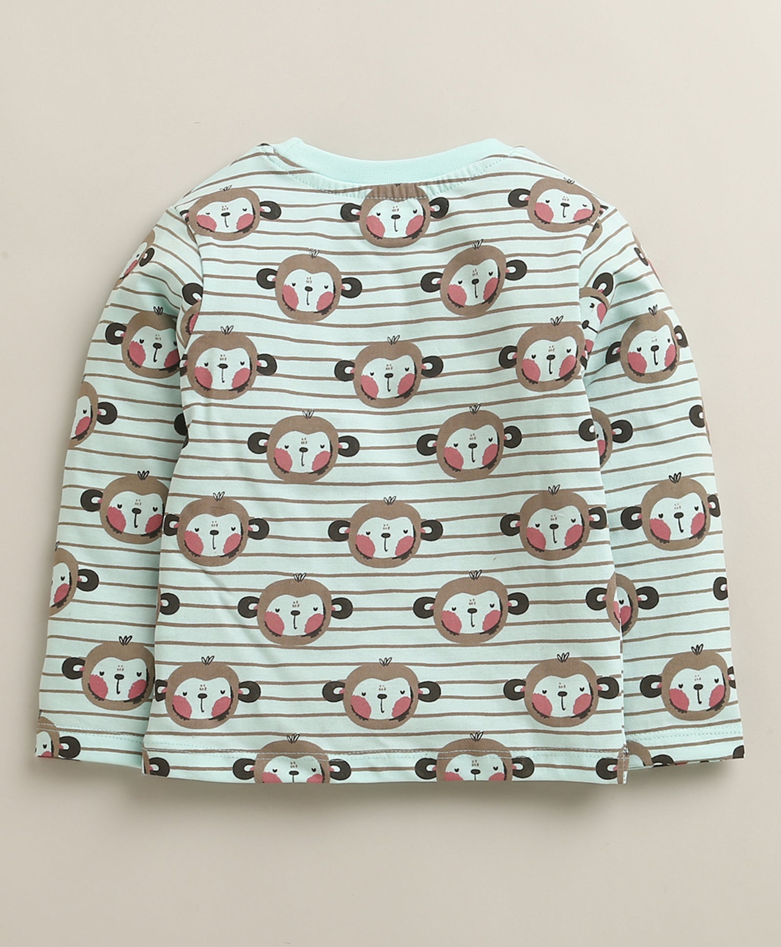 Mint Green Boys Full Sleeves Cotton T-Shirt & Pyjama Set