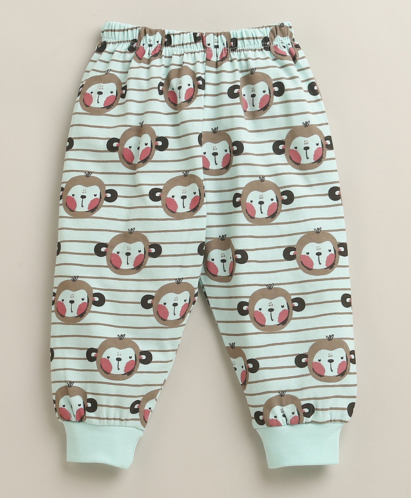 Mint Green Boys Full Sleeves Cotton T-Shirt & Pyjama Set