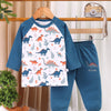 Navy & White Boys Full Sleeves Cotton T-Shirt & Pyjama Set