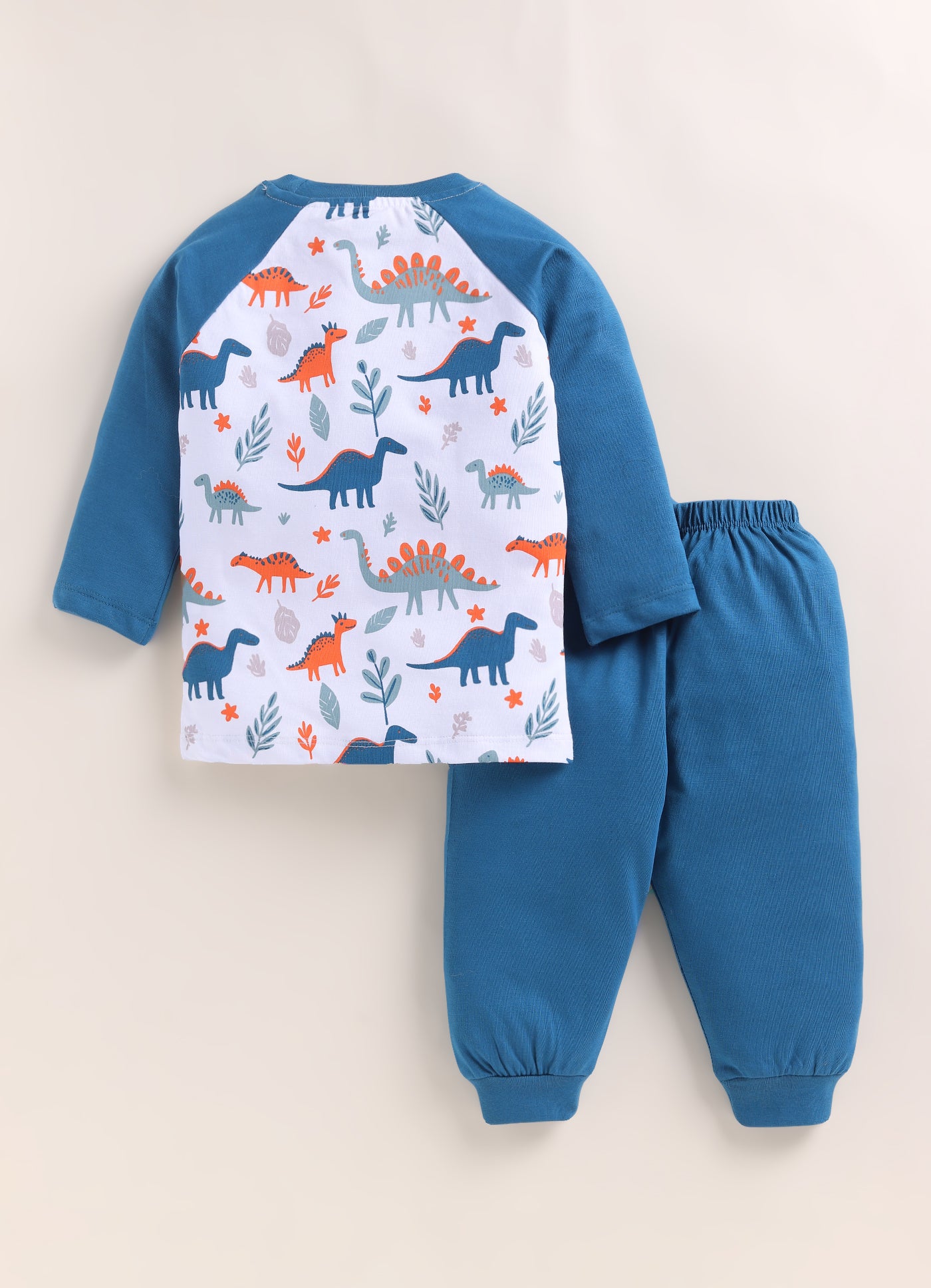 Navy & White Boys Full Sleeves Cotton T-Shirt & Pyjama Set