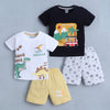 BUMZEE Navy & White Boys Half Sleeves T-Shirt & Short Set Pack of 2