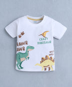 Bumzee Navy & White Animal Print T-Shirt & Short Set, Pack of 2, Half Sleeves