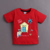 BUMZEE Red & Cream Boys Half Sleeves T-Shirt & Short Set Pack of 2