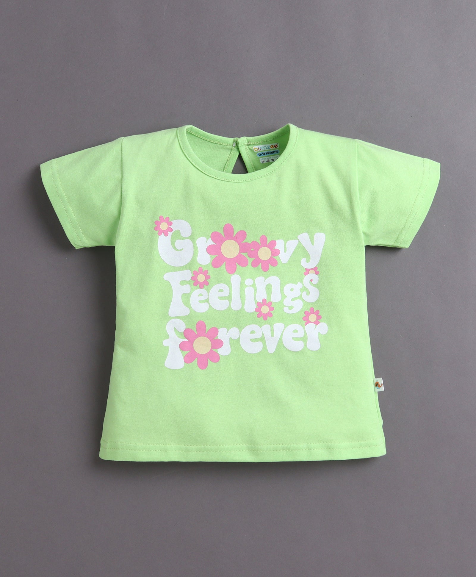 BUMZEE Green & Dusty Pink Girls Half Sleeves T-Shirt & Short Set Pack of 2